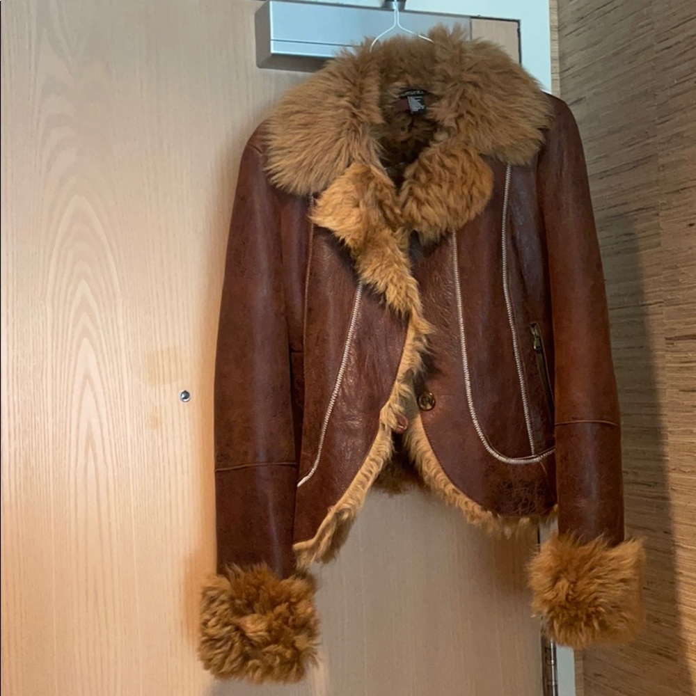 DKNY fur coat